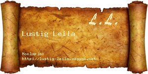 Lustig Leila névjegykártya